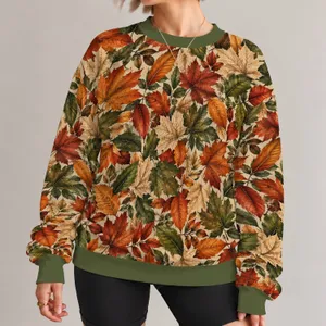 Autumn Maple And Oak Leaves For Cozy Fall Outings And Everyday Wear All-over Print Knitted Sweater