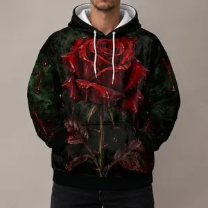 Crimson Rose And Dark Botanical Elegance For Alternative Everyday Style All-over Print Hoodie (Lightweight)