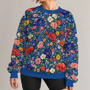 Colorful Wildflower Botanical Blooms for Everyday Outings and Casual Weekends All-over Print Knitted Sweater