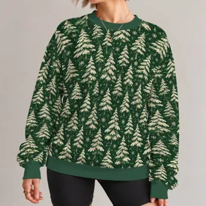 Cream Christmas Trees for Cozy Holiday Gatherings and Festive Winter Celebrations at Home All-over Print Knitted Sweater