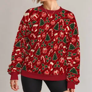 Christmas Trees, Stockings And Candy Canes For Cozy Festive Holiday Celebrations All-over Print Knitted Sweater
