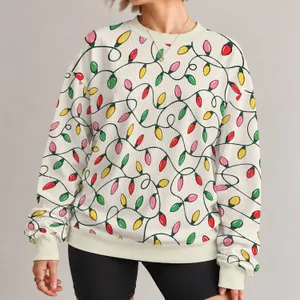 Colorful Christmas String Lights for Festive Holiday Gatherings and Cozy Seasonal Style All-over Print Knitted Sweater