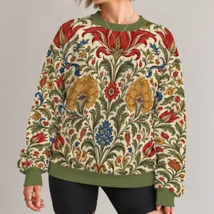 Vintage Palace Floral Motif For Spring Garden Strolls And Artful Everyday Style All-over Print Knitted Sweater