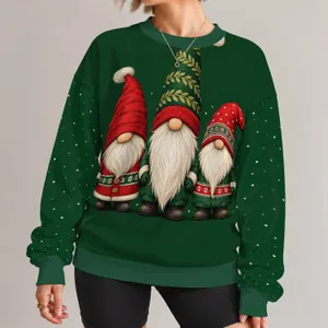 Three Festive Bearded Gnomes for Cheerful Holiday Gatherings and Seasonal Style All-over Print Knitted Sweater