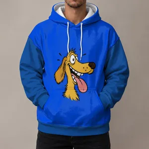 Goofy Slack-Jawed Dog Character for Casual Outings and Everyday Animal Lovers All-over Print Hoodie (Lightweight)