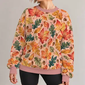 Autumn Maple And Oak Leaves For Cozy Seasonal Outings And Nature Lovers All-over Print Knitted Sweater