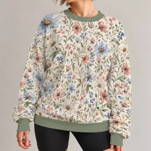 Soft Watercolor Daisy Blooms for Spring Garden Strolls and Everyday Casual Wear All-over Print Knitted Sweater