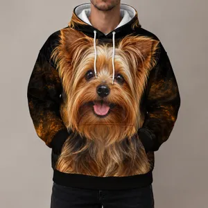 Yorkshire Terrier Dog Portrait for Cozy Lounging and Everyday Pet Lover Style All-over Print Hoodie (Lightweight)