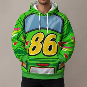 Green Number 86 Race-Car Twin Costume for Theme Park Visits and Family Cosplay Events All-over Print Hoodie (Lightweight)