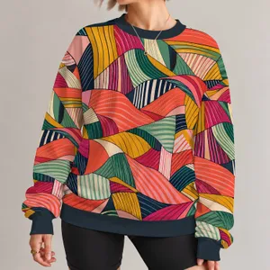Colorful Abstract Patchwork for Creative Everyday Style and Artful Weekend Outings All-over Print Knitted Sweater