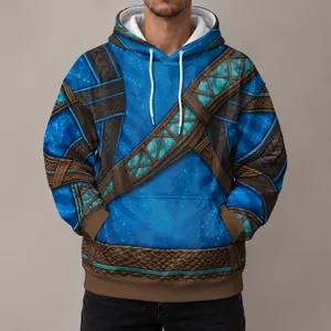 Blue Alien Adventure Tunic Look for Halloween Cosplay and Fantasy Fans All-over Print Hoodie (Lightweight)