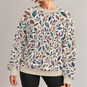 Multicolor Botanical Leaves for Everyday Wear and Weekend Outings for Nature Lovers All-over Print Knitted Sweater
