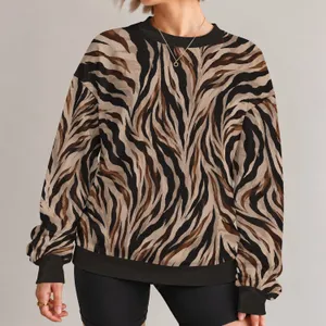 Wildlife Stripe Motif for Casual Everyday Outfits and Weekend Style All-over Print Knitted Sweater