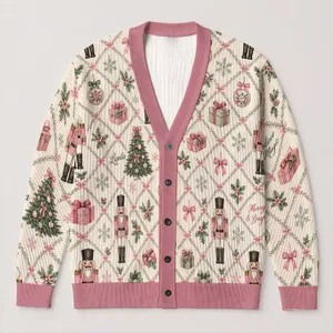 Nutcracker Christmas Cheer for Festive Gatherings and Cozy Holiday Celebrations All-over Print Knitted Cardigan