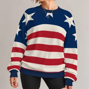 American Flag Stars And Stripes For Patriotic Holiday Parties And Casual Wear All-over Print Knitted Sweater