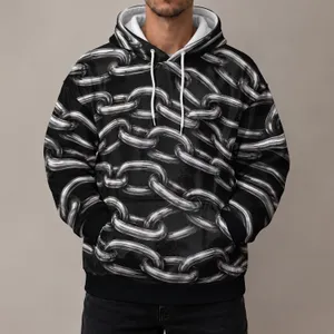 Polished Silver Chain Links for Bold Streetwear and Everyday Casual Style All Year All-over Print Hoodie (Lightweight)