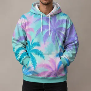 Pastel Palm Tree Silhouettes for Relaxed Tropical Getaways and Everyday Escapes All-over Print Hoodie (Lightweight)