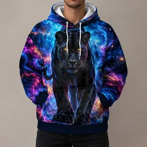 Black Panther Nebula Scene For Bold Streetwear And Cosmic Style Enthusiasts All-over Print Hoodie (Lightweight)