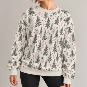 Evergreen Tree Motifs for Calm Woodland Weekends and Everyday Nature Lovers All-over Print Knitted Sweater