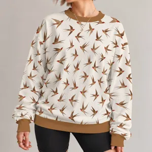 Flying Swallows For Nature Walks And Relaxed Spring Days, Bird Lovers All-over Print Knitted Sweater