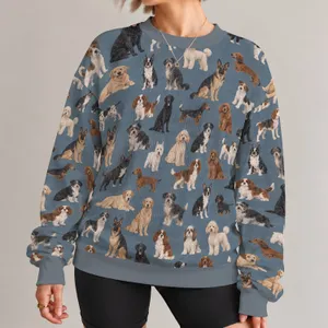 Colorful Dog Breeds for Casual Everyday Outings and Dog Lover Gift Ideas All-over Print Knitted Sweater