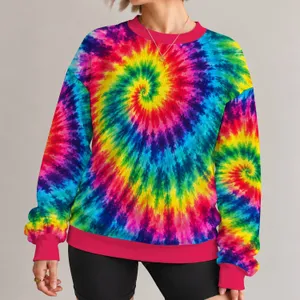 Vibrant Spiral Tie Dye for Outdoor Walks and Relaxed Weekends All-over Print Knitted Sweater