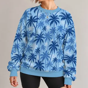 Blue Tropical Palm Grove For Relaxed Coastal Style And Summer Getaways All-over Print Knitted Sweater