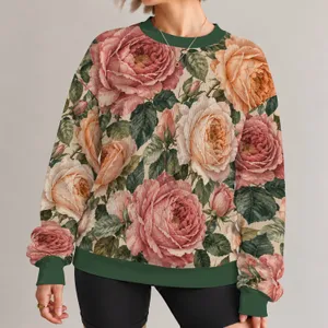 Watercolor Roses for Romantic Everyday Styling and Garden Gatherings for Women All-over Print Knitted Sweater