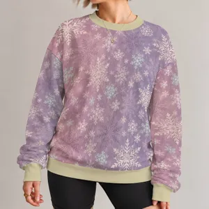 Pastel Snowflake Motif for Cozy Winter Celebrations and Festive Cold-Weather Style All-over Print Knitted Sweater