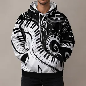 Black And White Piano Keys For Music Lovers, Rehearsals And Everyday Casual Wear All-over Print Hoodie (Lightweight)
