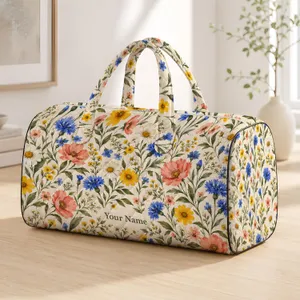 Coastal Wildflowers for Relaxed Weekend Getaways and Sunny Resort Escapes Quilted Weekend Bag