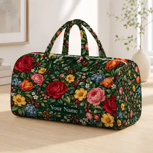 Lush Garden Blooms for Coastal Getaways and Relaxed Weekend Escapes in Every Season Quilted Weekend Bag