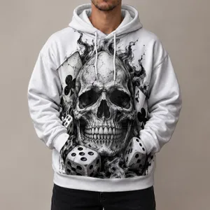 Skull, Playing Cards And Dice For Casino Nights And Everyday Alternative Style All-over Print Hoodie (Lightweight)