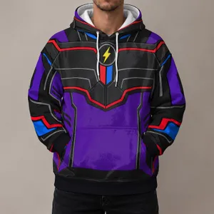 Purple And Black Space Ranger Costume Look For Halloween Parties And Toy-Themed Events All-over Print Hoodie (Lightweight)