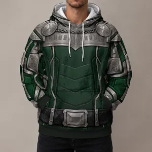 Emerald Armored Villain Costume Details for Conventions and Fantasy Fans All-over Print Hoodie (Lightweight)