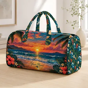 Tropical Sunset Ocean Waves for Beach Holidays and Coastal Weekend Getaways Quilted Weekend Bag