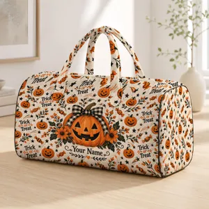 Halloween Pumpkin Candy Stars for Spooky Autumn Getaways and Festive Seasonal Travel Quilted Weekend Bag