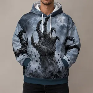 Foggy Graveyard And Reaching Undead Hand For Eerie Halloween Nights And Dark Style All-over Print Hoodie (Lightweight)