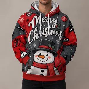 Cheerful Snowman and Christmas Doodles for Holiday Parties and Winter Cheer All-over Print Hoodie (Lightweight)
