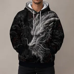 Silver Dragon Head for Bold Everyday Adventures, Night Out Style and Fantasy Fans All-over Print Hoodie (Lightweight)