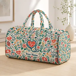 Medical Wellness Icons for Spa Retreats, Pool Days and Caring Travel Gifts for Nurses Quilted Weekend Bag