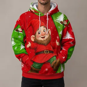 Cheerful Red-Capped Dwarf And Winter Snowflakes For Festive Holiday Cheer All-over Print Hoodie (Lightweight)