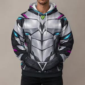 Silver Feline Armor Costume for Comic Con Cosplay and Halloween Events All-over Print Hoodie (Lightweight)