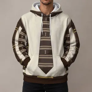 Cream Shirt, Brown Tie and Utility Belt Costume Look for Cosplay and Convention Events All-over Print Hoodie (Lightweight)
