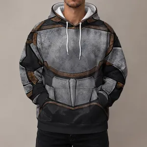 Charcoal Silver Armored Villain Suit Look for Comic Con Cosplay and Fan Events All-over Print Hoodie (Lightweight)