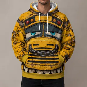 Yellow Horned School Bus Character Look for Halloween Parties and Cosplay Events All-over Print Hoodie (Lightweight)