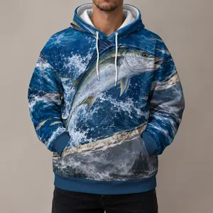 Silver Sailfish and Stormy Ocean Scenes for Coastal Adventure and Sea Lovers All-over Print Hoodie (Lightweight)