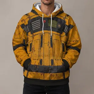 Weathered Ochre Utility Suit Look for Sci-Fi Fans and Halloween Cosplay Gatherings All-over Print Hoodie (Lightweight)