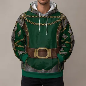Emerald Hooded Armor Tunic Cosplay for Halloween, Comic Con, and Fantasy Events All-over Print Hoodie (Lightweight)