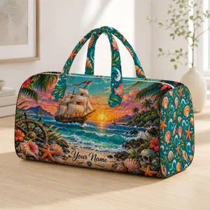 Nautical Sunset Sailboats and Seashells for Coastal Getaways and Summer Travel Lovers Quilted Weekend Bag